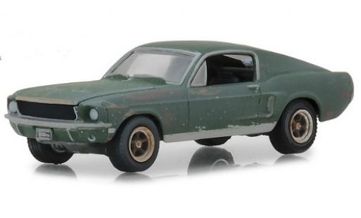 Diecast model cars Ford Mustang Bullitt Fastback unrestored green Film 1968 Steve McQueen 1/18 Greenlight