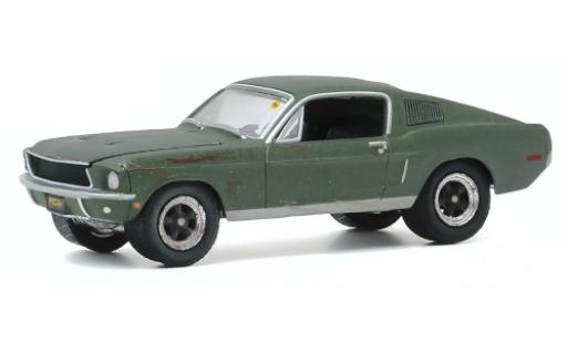 Diecast model cars Ford Mustang GT metallic green 1968 avec Witterungsspuren 1/64 Greenlight