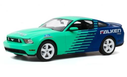Diecast model cars Ford Mustang GT turquoise/blue Falken Tires 2010 1/18 Greenlight