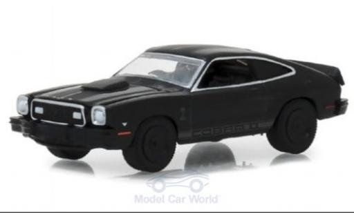 Diecast model cars Ford Mustang Cobra II black 1976 1/64 Greenlight