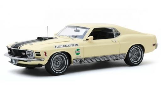 Diecast model cars Ford Mustang Mach 1 428 beige/matt-black Rally Team Castrol SCCA Manufacturers Road Rally 1970 1/18 Greenlight