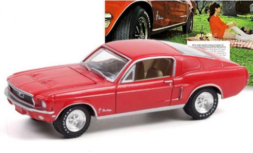 Diecast model cars Ford Mustang Hardtop red 1968 Wide Boots GT 1/64 Greenlight