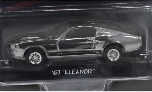 Diecast model cars Ford Mustang Shelby GT500 chrom/black Gone in 60 Seconds 1967 Eleanor 1/64 Greenlight