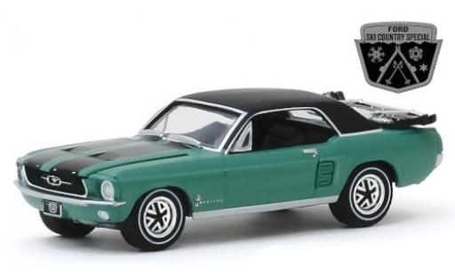Diecast model cars Ford Mustang Special Edition Ski Country metallic green/matt-black 1967 1/64 Greenlight