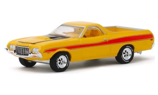 Diecast model cars Ford Ranchero GT yellow/red 1972 1/64 Greenlight