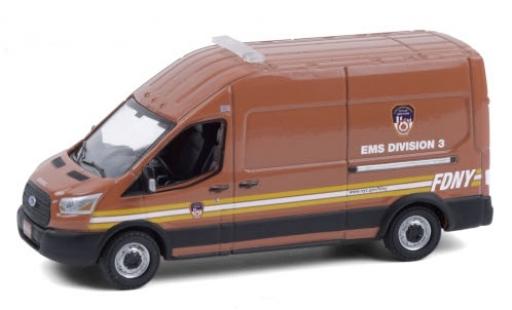 Diecast model cars Ford Transit Kastenwagen LWB High Roof F.D.N.Y. - EMS Division 3 2019 1/64 Greenlight