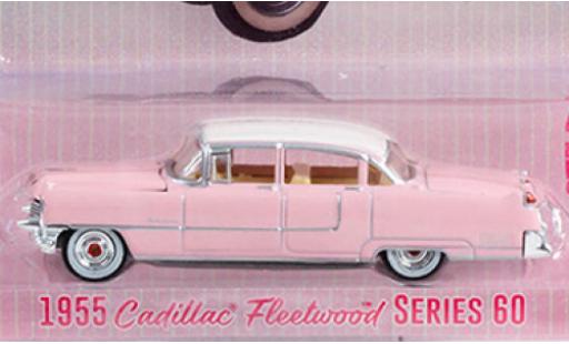 Diecast model cars Cadillac Fleetwood Series 60 pink 1955 1/64 Greenlight