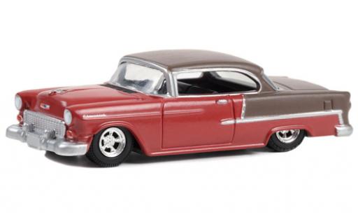 Diecast model cars Chevrolet Bel Air Coupe grey/red 1955 1/64 Greenlight