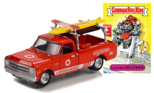 Diecast model cars Chevrolet C-10 Pickup red Garbage Pail Kids - Leather Heather 1968 1/64 Greenlight
