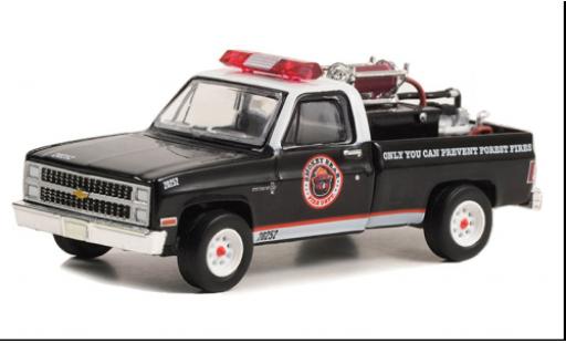 Diecast model cars Chevrolet C-20 pompiers Fire Truck black/white Smokey Bear 1982 1/64 Greenlight