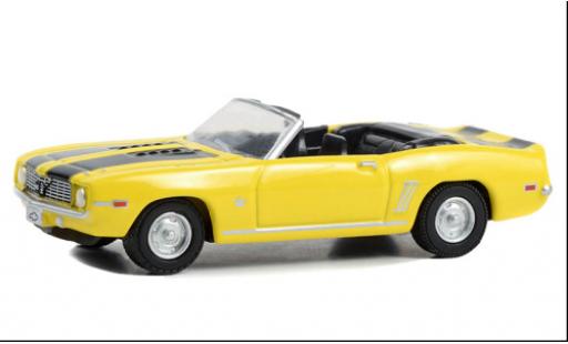Diecast model cars Chevrolet Camaro SS Convertible yellow/black 1969 1/64 Greenlight