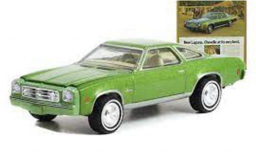 Diecast model cars Chevrolet Chevelle Coupe Laguna Collonade Hardtop metallise green 1973 1/64 Greenlight