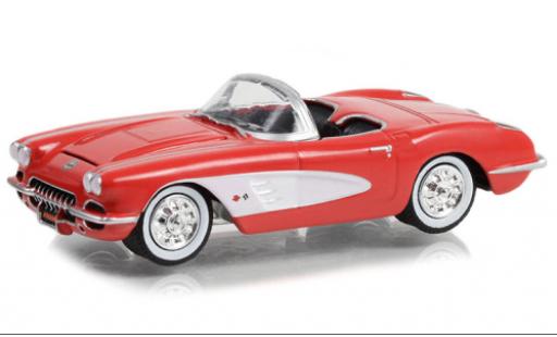 Diecast model cars Chevrolet Corvette Convertible (C1) red/white 1958 1/64 Greenlight