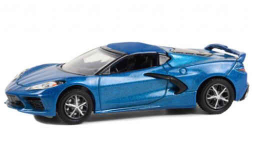 Diecast model cars Chevrolet Corvette Stingray (C8) 2LT metallise blue 2020 1/64 Greenlight