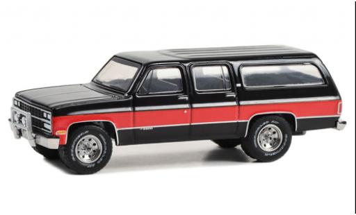 Diecast model cars Chevrolet Suburban suv black/red 1990 1/64 Greenlight