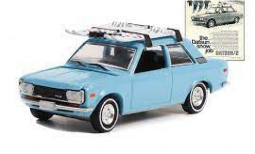 Diecast model cars Datsun 510 Sedan blue 1970 1/64 Greenlight