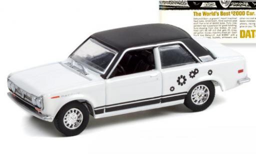 Diecast model cars Datsun 510 Sedan white/black 1969 1/64 Greenlight