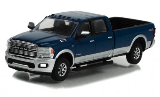 Diecast model cars Dodge RAM pickup 2500 Laramie 4x4 blue/grey 2022 1/64 Greenlight