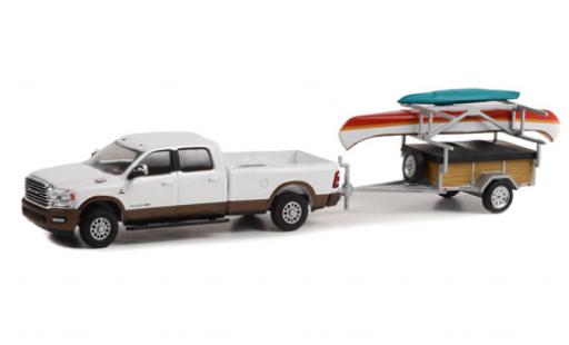 Diecast model cars Dodge RAM pickup 2500 limited Longhorn white 2022 1/64 Greenlight
