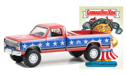 Diecast model cars Dodge RAM pickup D-250 red/blue 1985 1/64 Greenlight