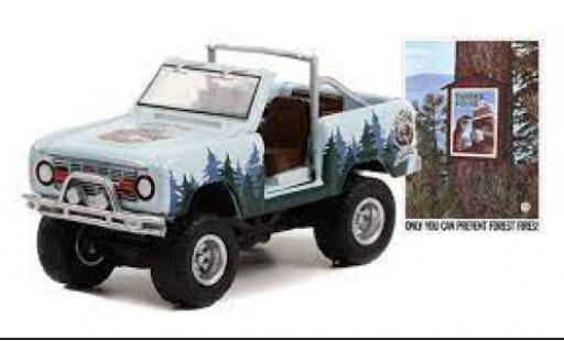 Diecast model cars Ford Bronco Wagon blue /D&Atilde;&copy;corer Smokey Bear 1967 1/64 Greenlight