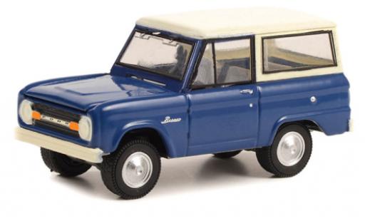 Diecast model cars Ford Bronco Wagon blue/beige 1966 1/64 Greenlight