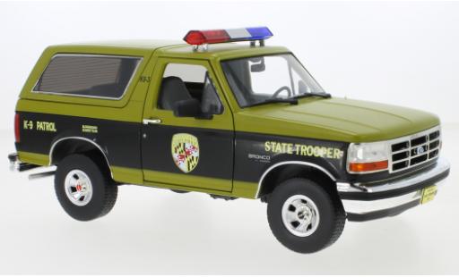 Diecast model cars Ford Bronco Police Maryland State 1996 1/18 Greenlight
