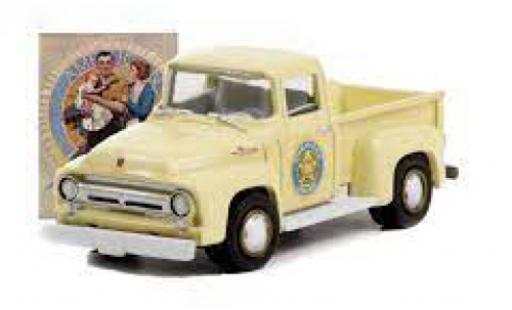 Diecast model cars Ford F-100 Pickup 00 beige Norman Rockwell 1956 1/64 Greenlight
