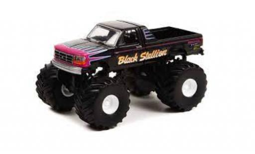 Diecast model cars Ford F-250 Pickup Black Stallion 1992 1/64 Greenlight