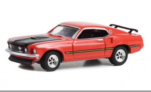 Diecast model cars Ford Mustang Fastback Custom red/black 1969 1/64 Greenlight