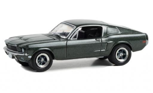 Diecast model cars Ford Mustang Fastback GT metallise green 1968 1/64 Greenlight