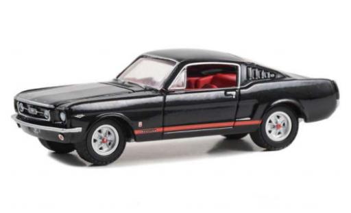 Diecast model cars Ford Mustang GT black 1965 1/64 Greenlight