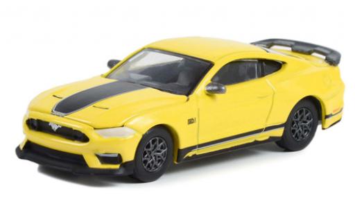 Diecast model cars Ford Mustang Mach 1 yellow 2021 1/64 Greenlight