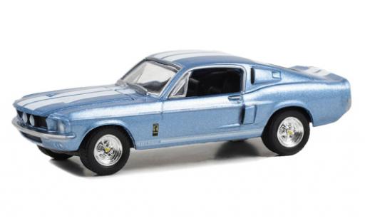 Diecast model cars Ford Mustang Shelby GT500 Ford Mustang metallise blue clair/white 1967 1/64 Greenlight