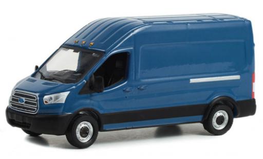 Diecast model cars Ford Transit Kastenwagen LWB HD blue 2017 1/64 Greenlight