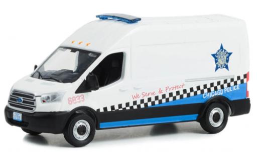 Diecast model cars Ford Transit Kastenwagen LWB HD Chicago Police 2019 1/64 Greenlight