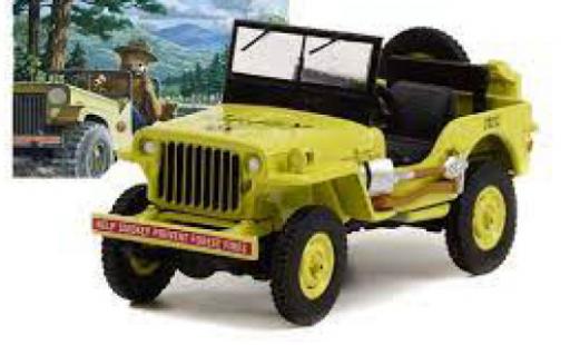 Diecast model cars Jeep Willys Militaire MB la chaux Smokey Bear 1942 1/64 Greenlight