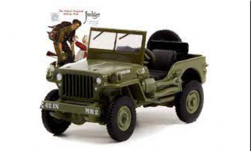 Diecast model cars Jeep Willys Militaire MB matt-oliv Norman Rockwell 1945 1/64 Greenlight