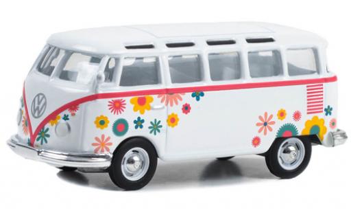 Diecast model cars Volkswagen T1 B Samba bus white/D&Atilde;&copy;corer 1964 1/64 Greenlight