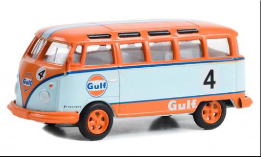Diecast model cars Volkswagen T1 B Samba bus orange/blue clair Gulf 1964 1/64 Greenlight