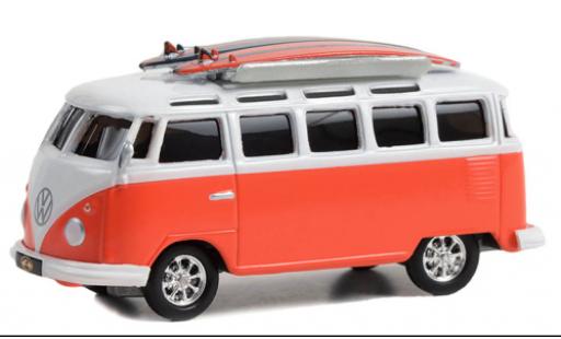 Diecast model cars Volkswagen T1 B Samba bus red/white 1964 1/64 Greenlight