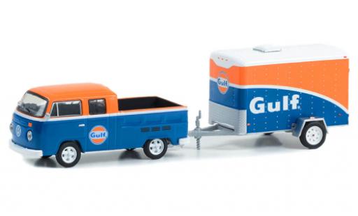 Diecast model cars Volkswagen T2 B cabine double Gulf 1975 1/64 Greenlight