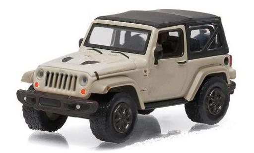 Diecast model cars Jeep Wrangler 75th Anniversary white/black 1/64 Greenlight