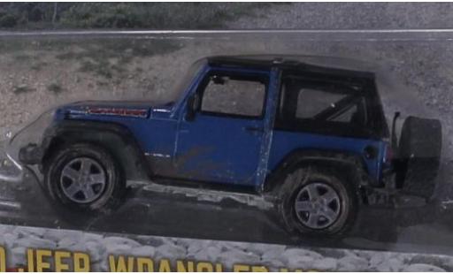Diecast model cars Jeep Wrangler Mountain blue/matt-black 2010 Edition avec Schmutz-Effekt 1/64 Greenlight