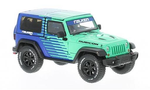 Diecast model cars Jeep Wrangler Rubicon green/blue Falken Tire 2014 1/43 Greenlight