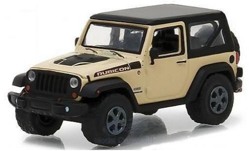 Diecast model cars Jeep Wrangler Rubicon Recon beige/black 2017 1/64 Greenlight