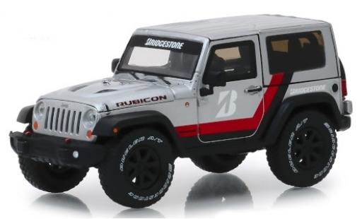 Diecast model cars Jeep Wrangler Rubicon grey/Dekor Bridgestone 2014 1/43 Greenlight