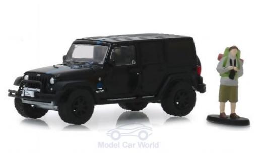 Diecast model cars Jeep Wrangler Limited Unlimited 2012 with Backpacker-Figur 1/64 Greenlight
