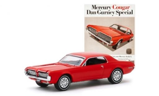 Diecast model cars Mercury Cougar Base Dan Gurney Special red 1967 1/64 Greenlight