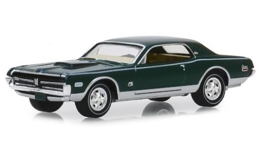 Diecast model cars Mercury Cougar XR7 GT-E 428 Cobra Jet metallic green/matt-black 1968 1/64 Greenlight